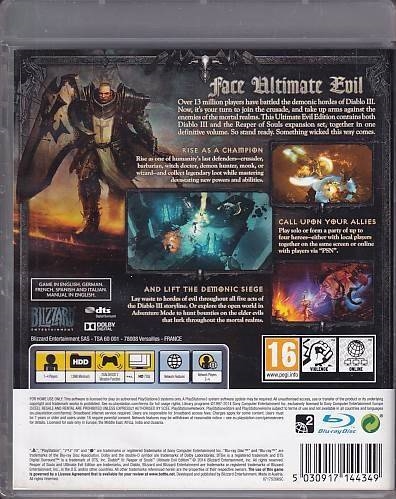 Diablo 3 Reaper of Souls Ultimate Evil Edition - PS3 - (B Grade) (Genbrug)